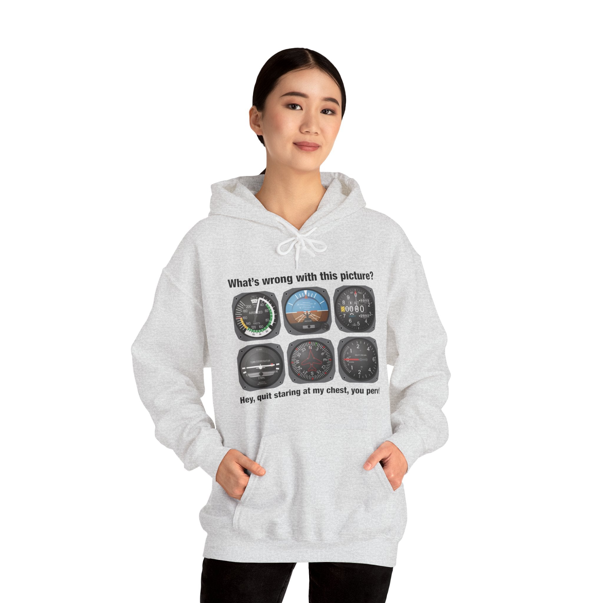 Stop Staring At My Chest Unisex Heavy Blend™ Hooded Sweatshirt