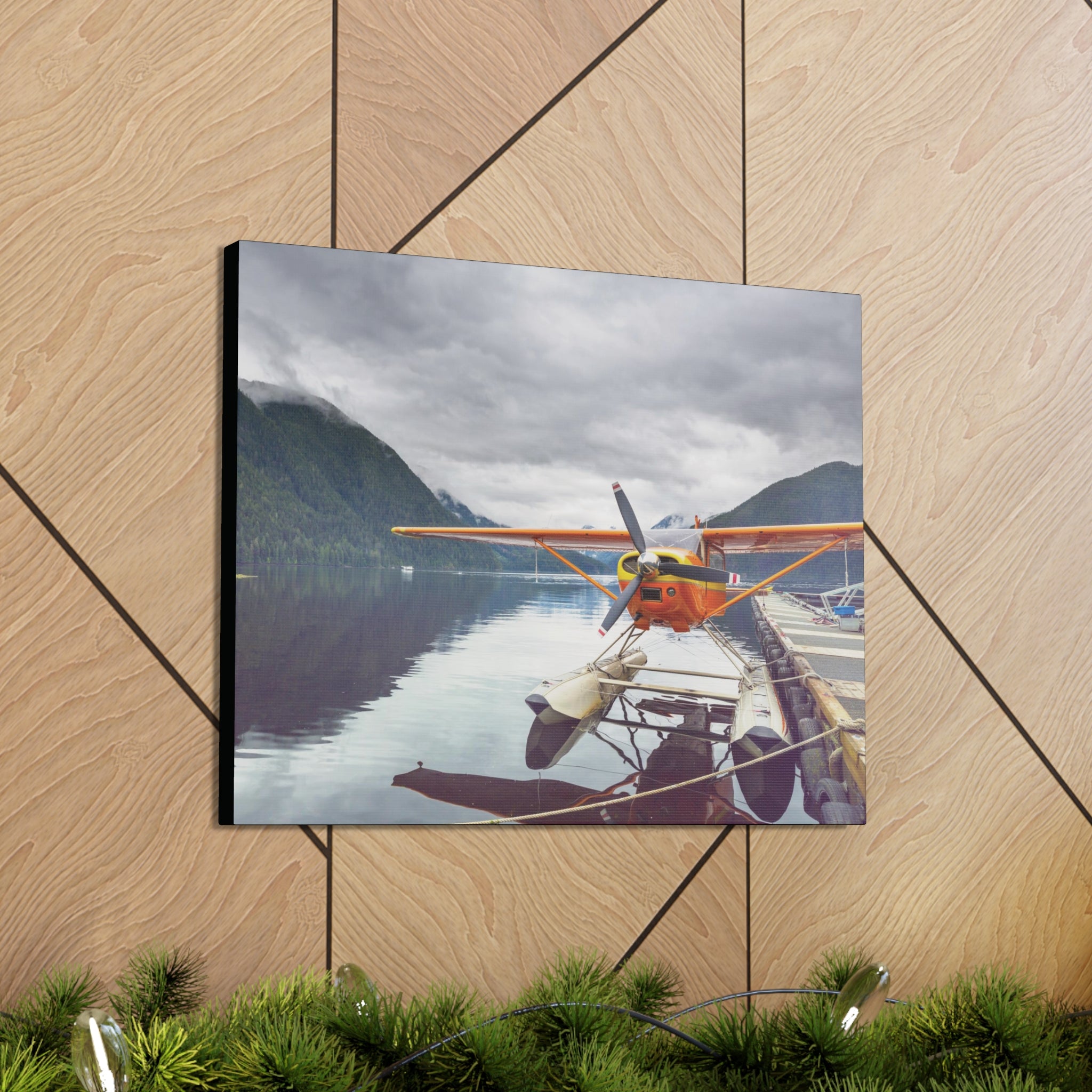 Float Plane on Mountain Lake Canvas Gallery Wrap