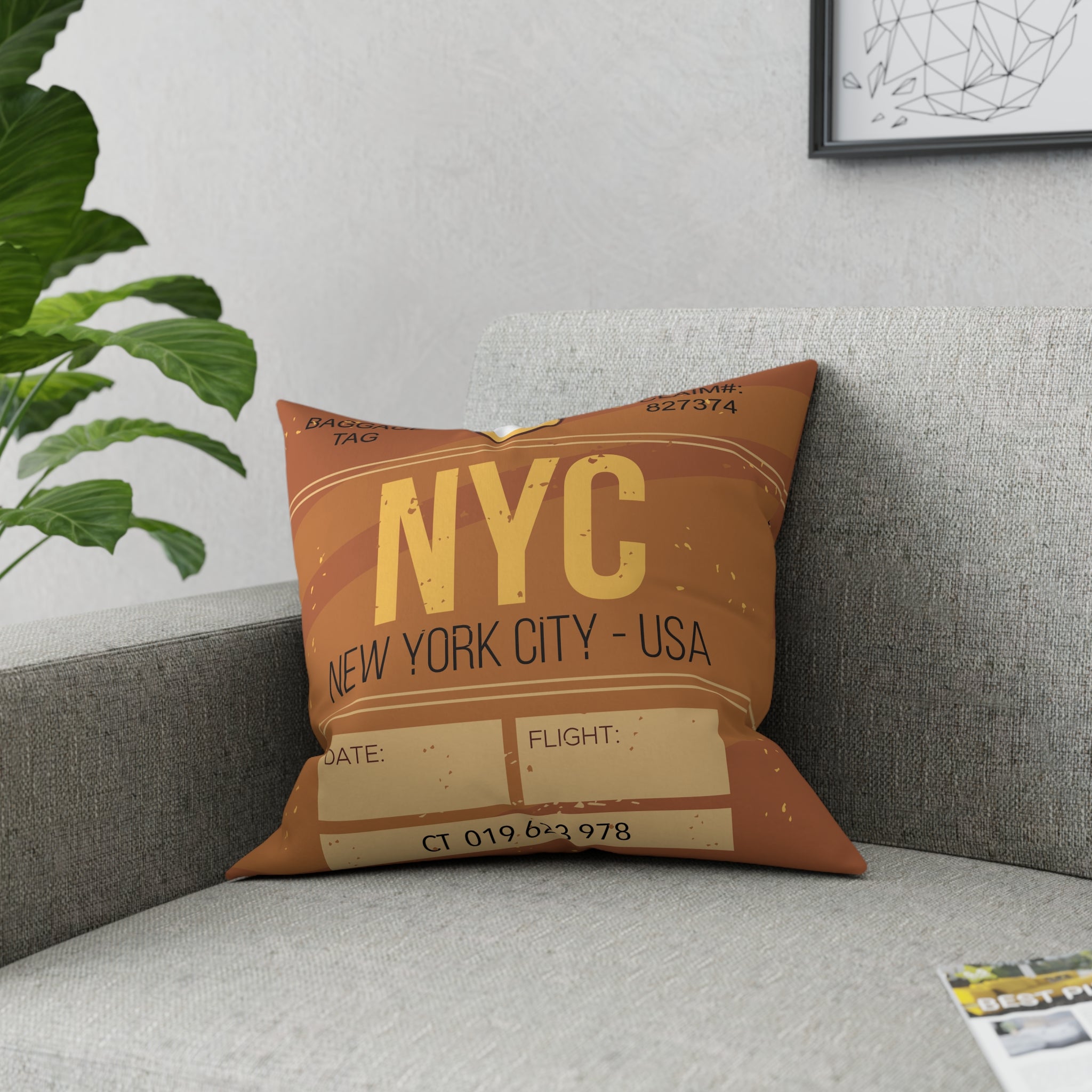 Airport Code (NYC) Broadcloth Pillow