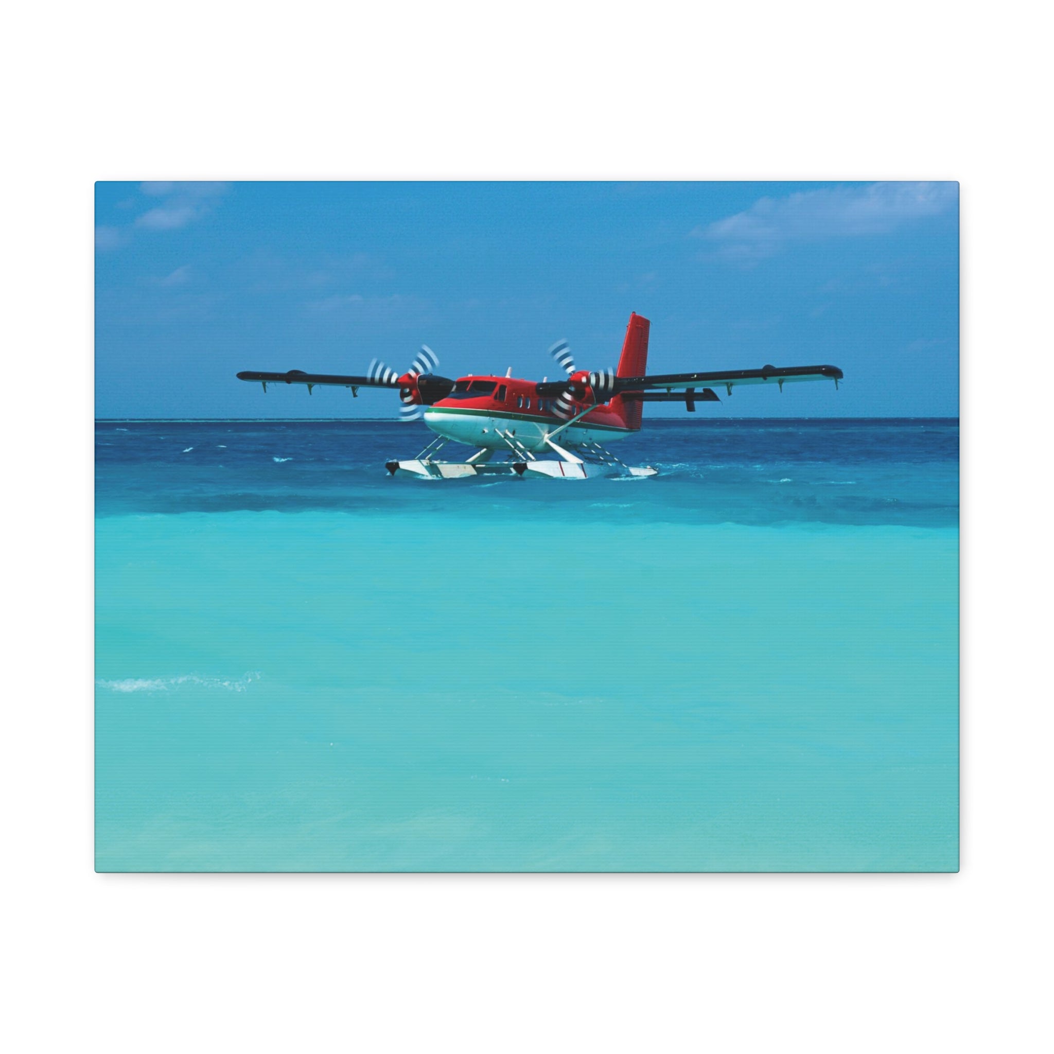 Float Plane on Tropical Water Canvas Gallery Wrap