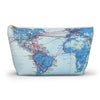 Vintage Airline Route Map T-Bottom Accessory Pouch