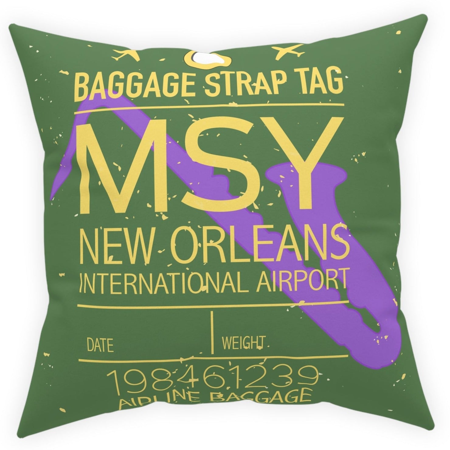Airport Code (MSY) Broadcloth Pillow