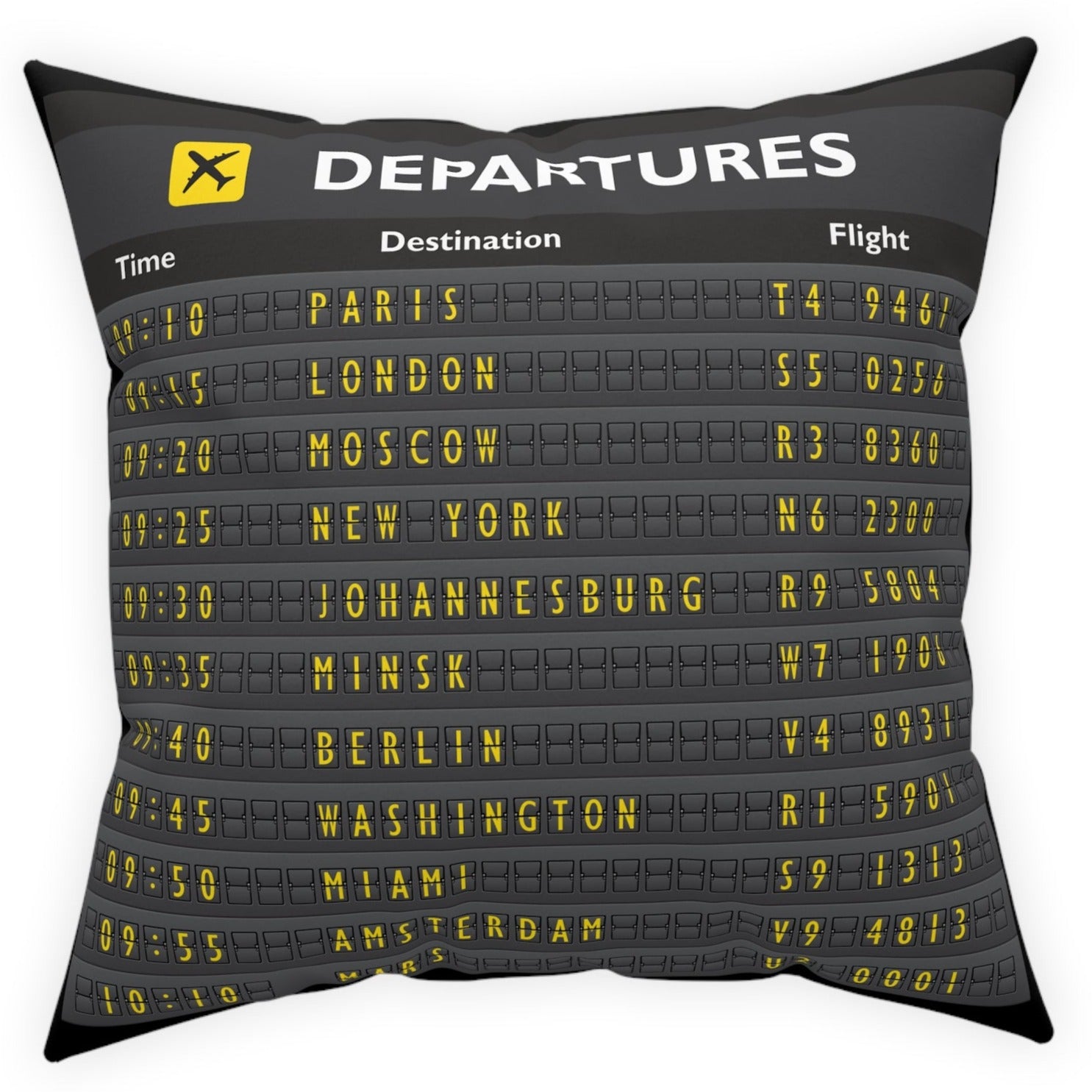 Airport Flip Board Broadcloth Pillow