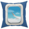 Airplane Window View Broadcloth Pillow