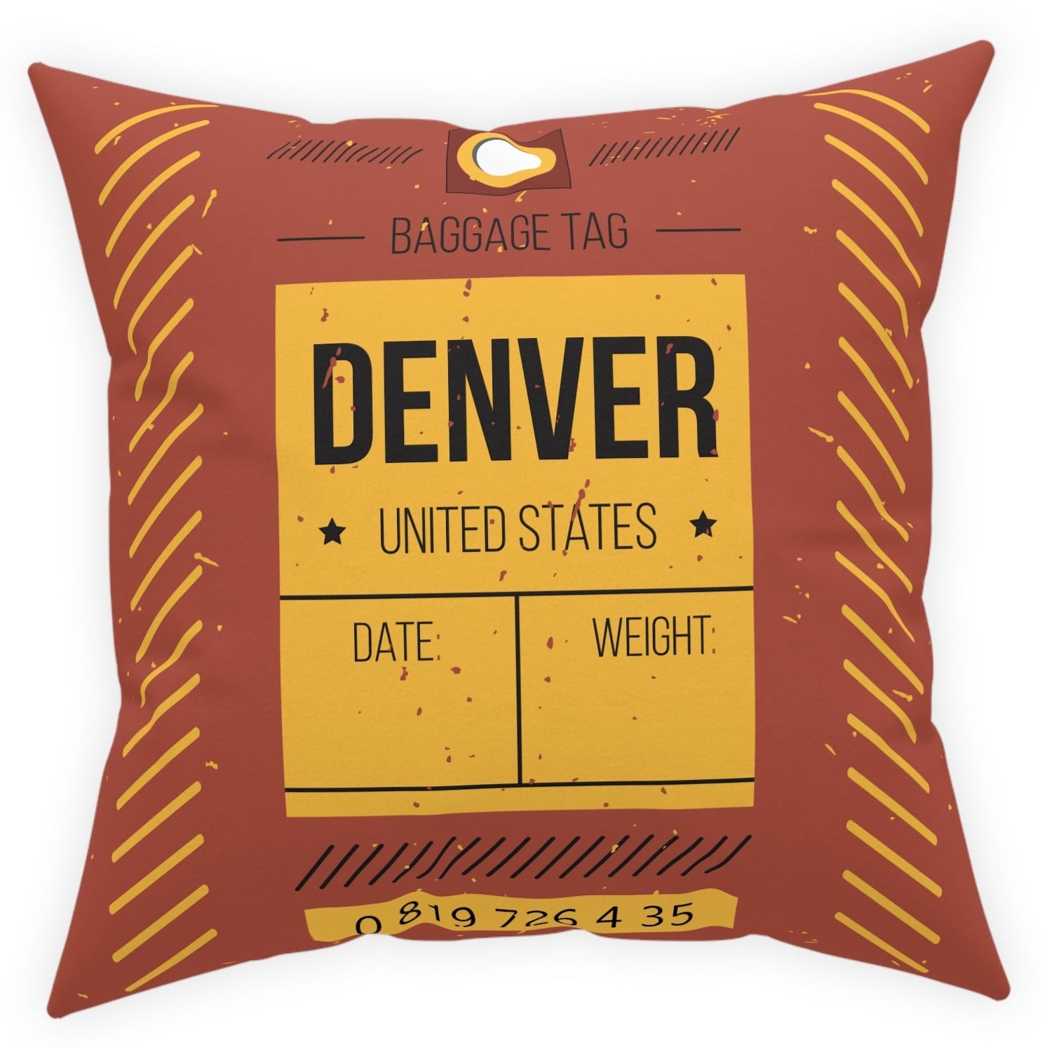 Airport Code (DEN) Broadcloth Pillow