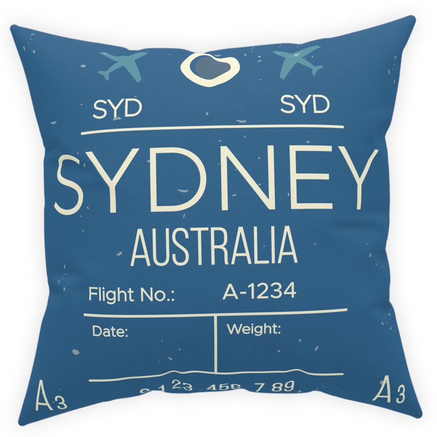 Airport Code (SYD) Broadcloth Pillow
