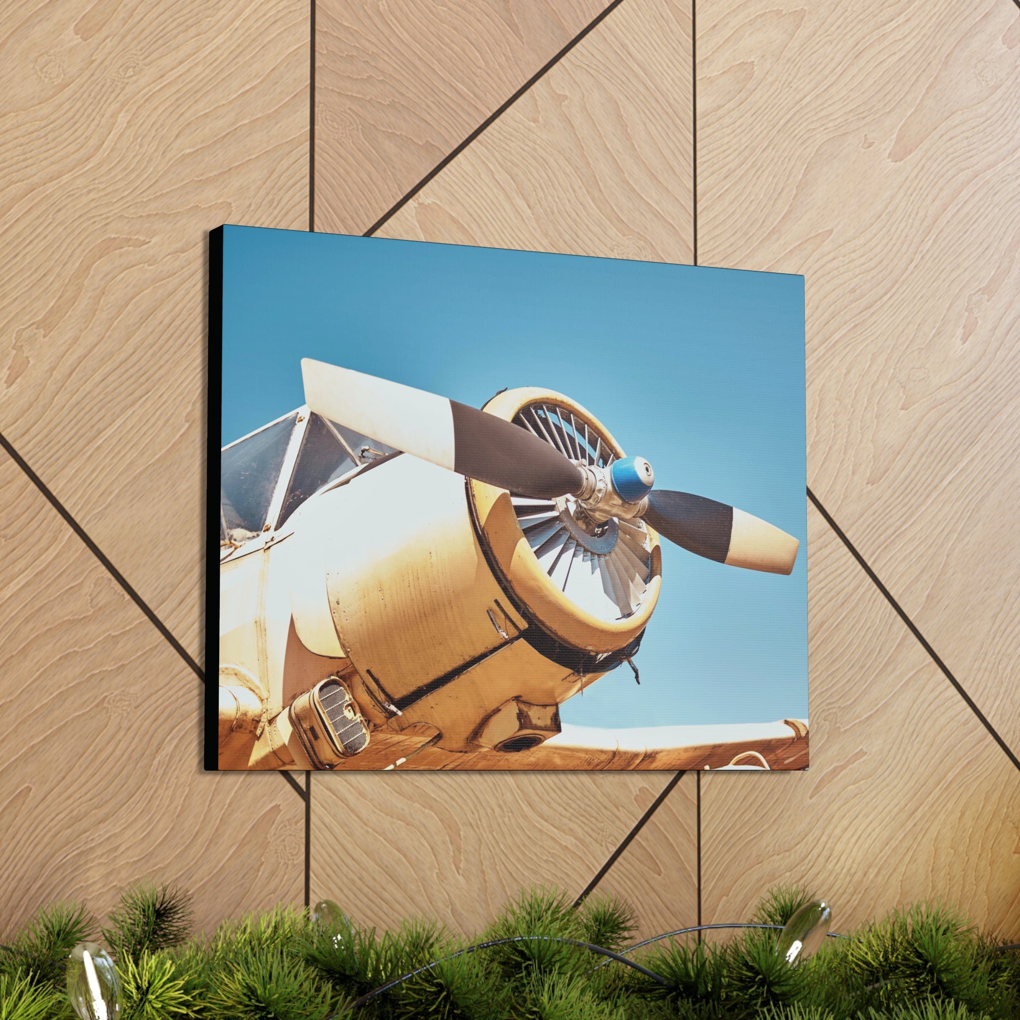 Vintage Military Plane Canvas Gallery Wrap