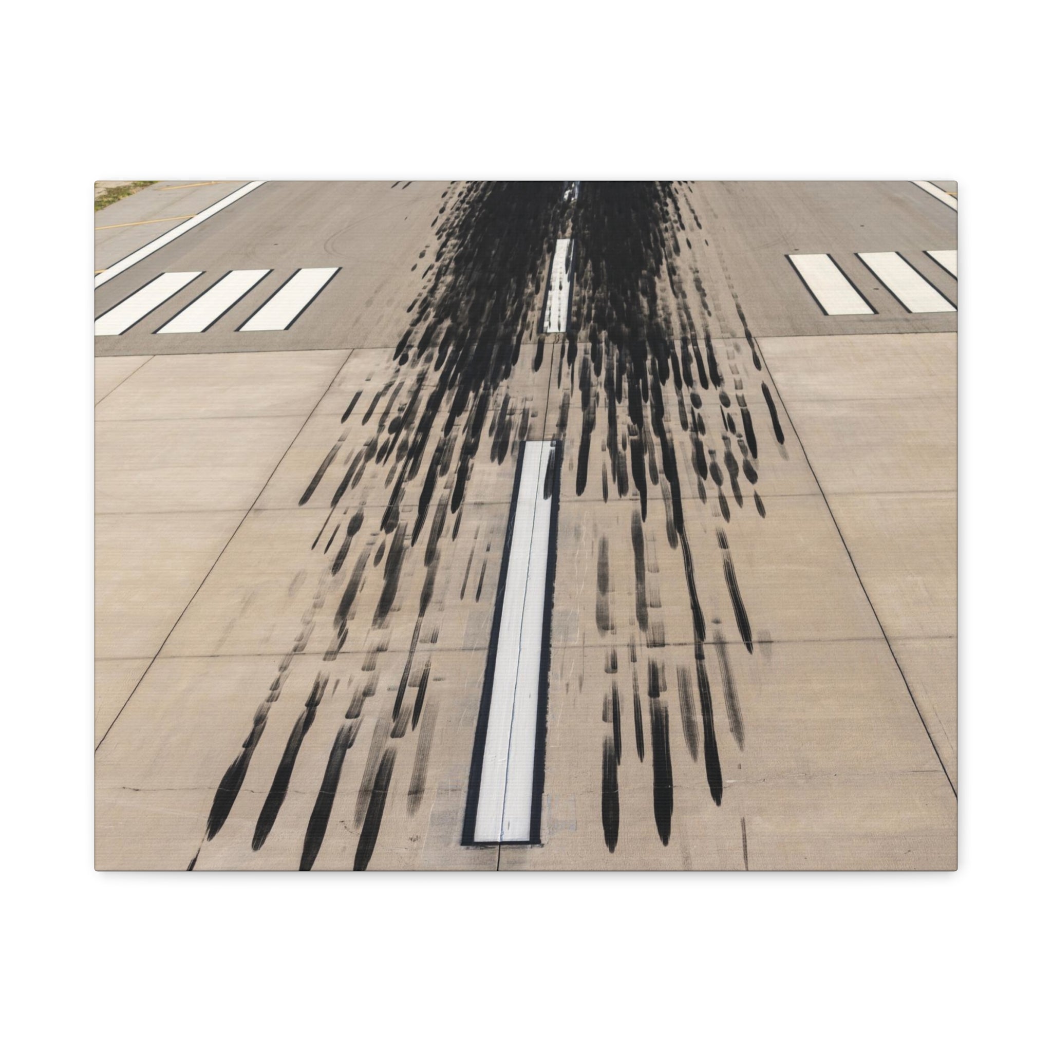 Tire Marks on Runway Canvas Gallery Wrap