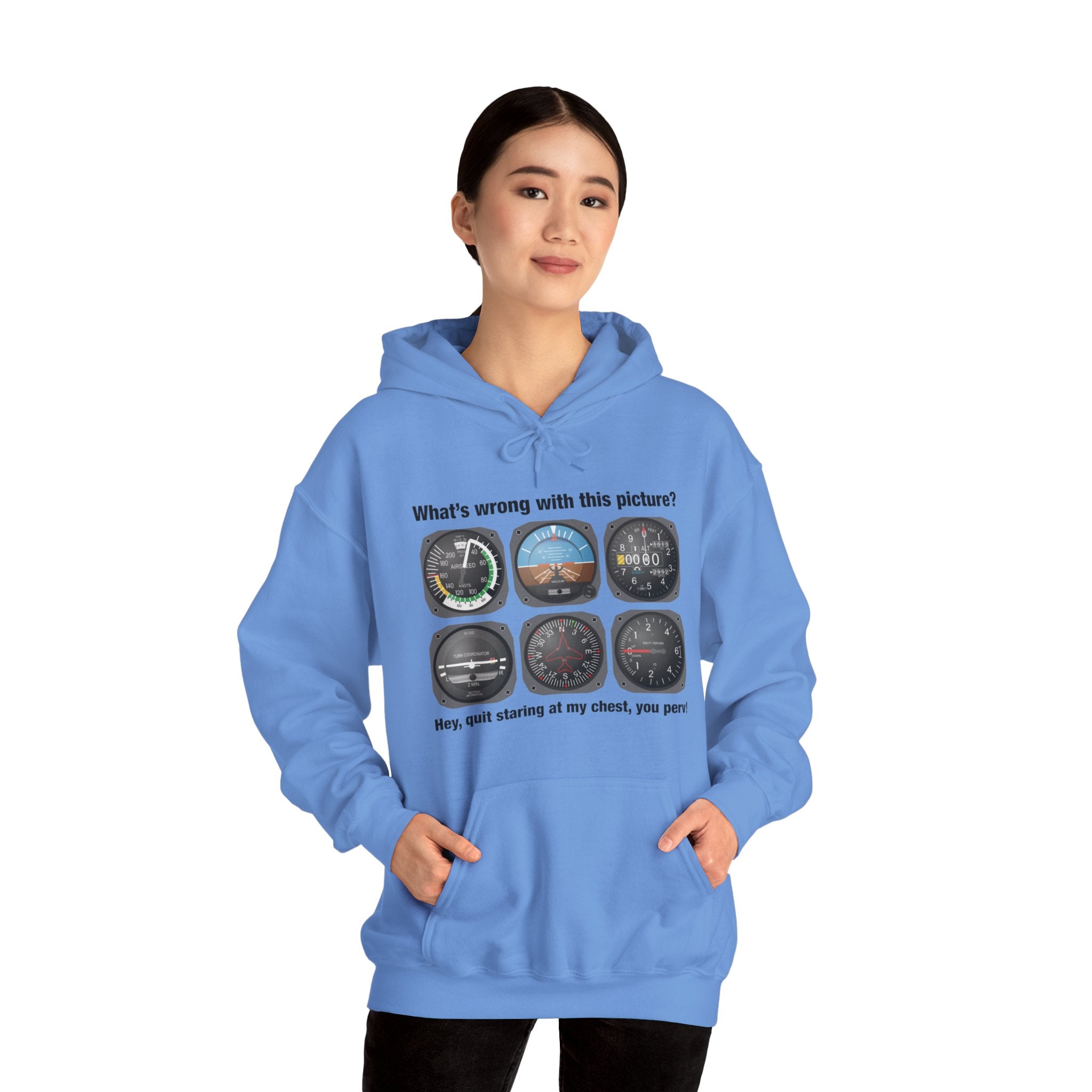 Stop Staring At My Chest Unisex Heavy Blend™ Hooded Sweatshirt