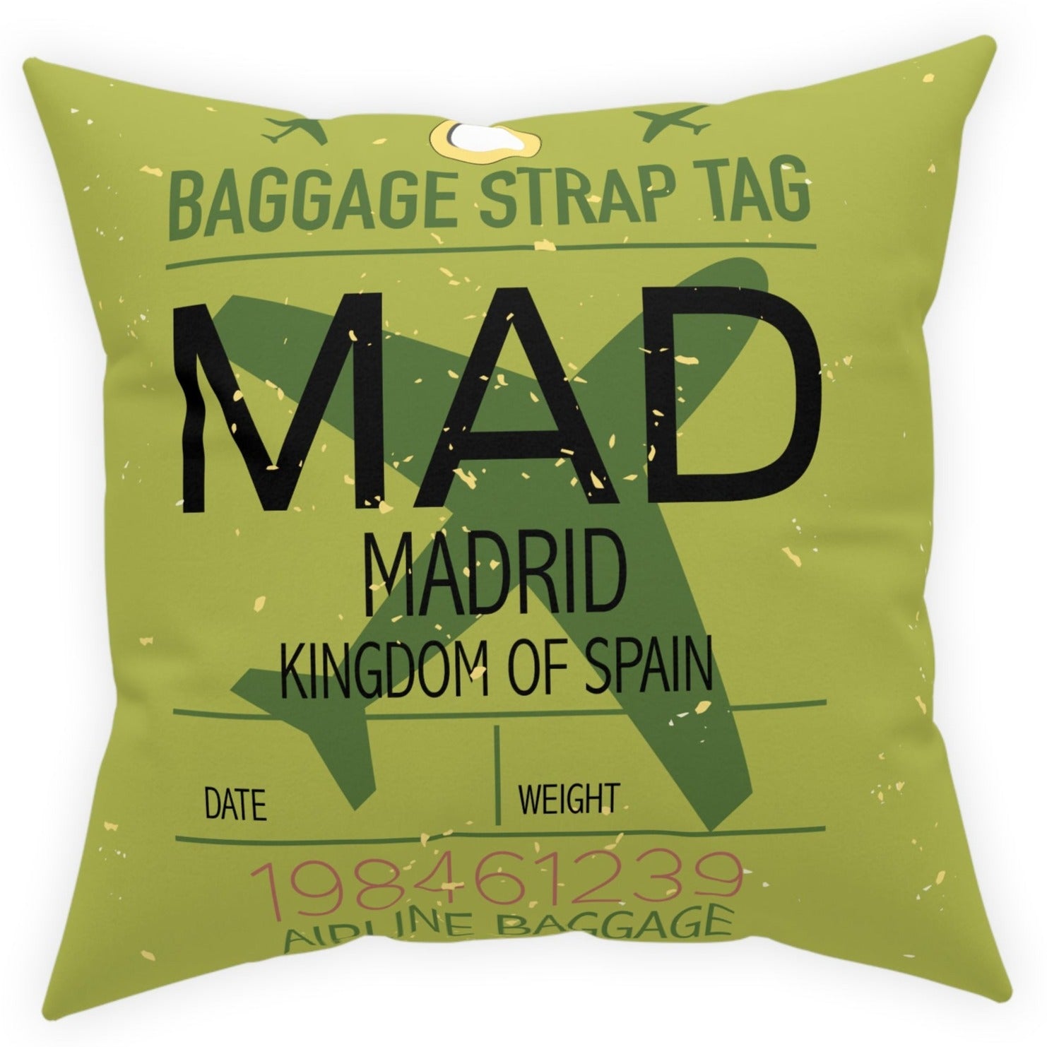 Airport Code (MAD) Broadcloth Pillow