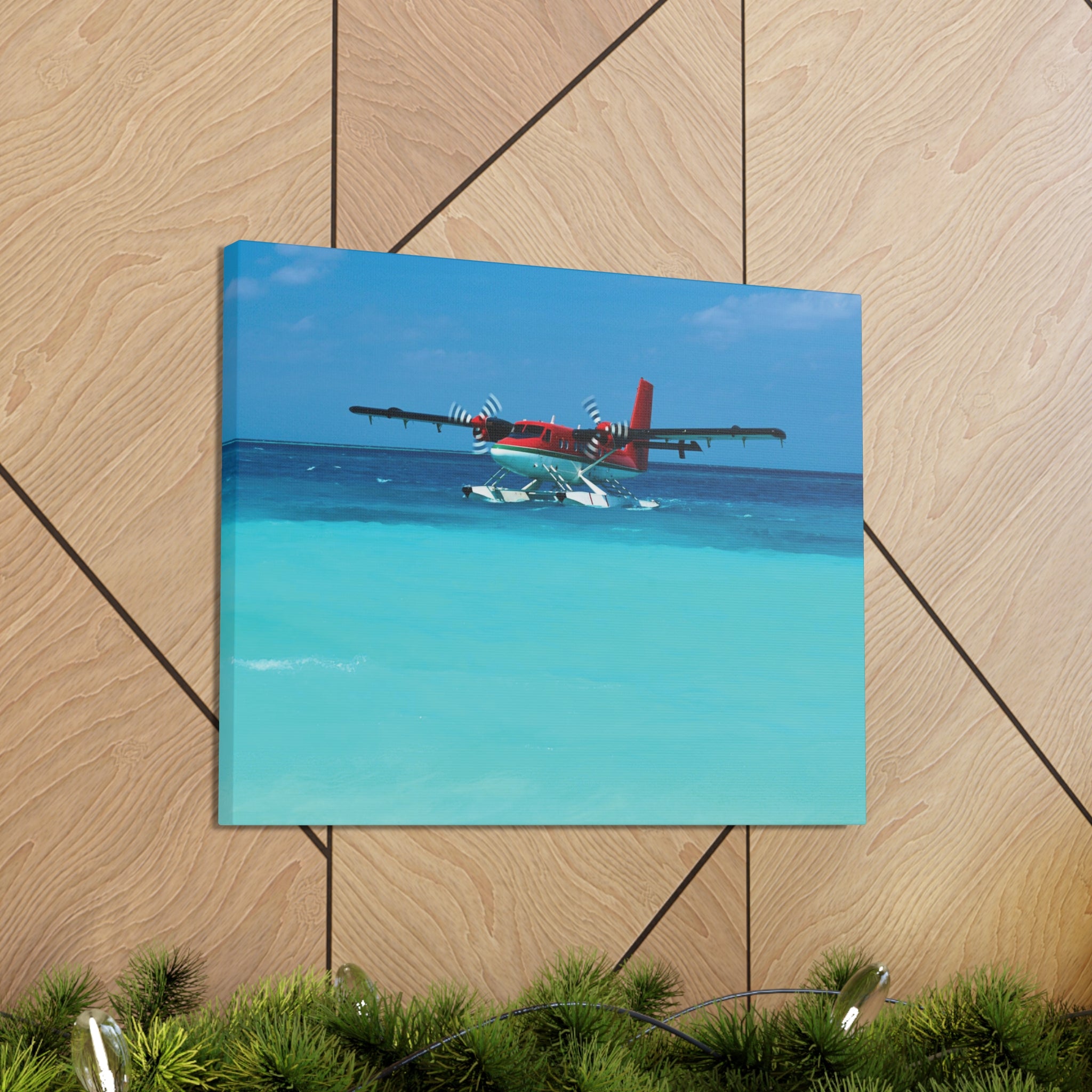 Float Plane on Tropical Water Canvas Gallery Wrap