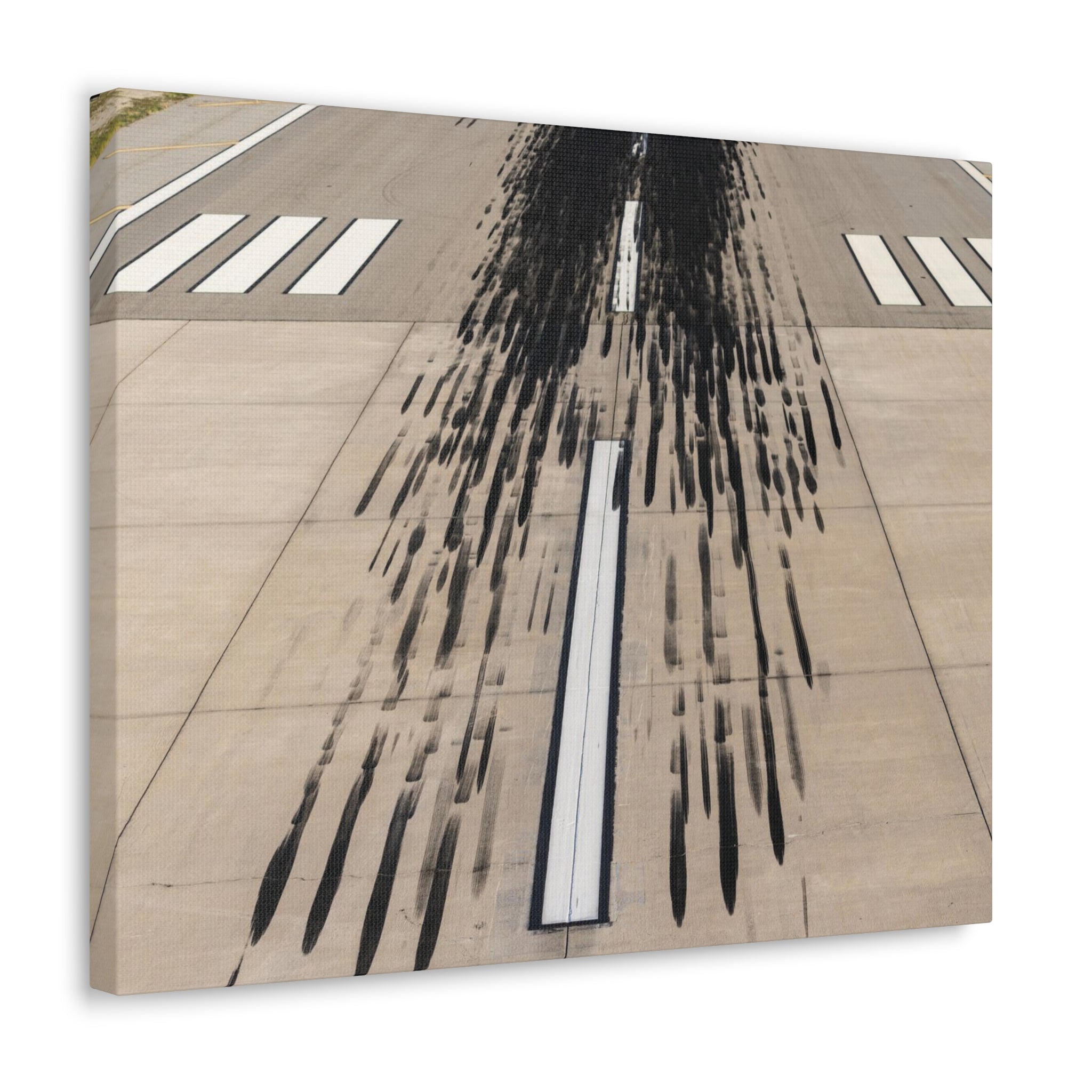 Tire Marks on Runway Canvas Gallery Wrap