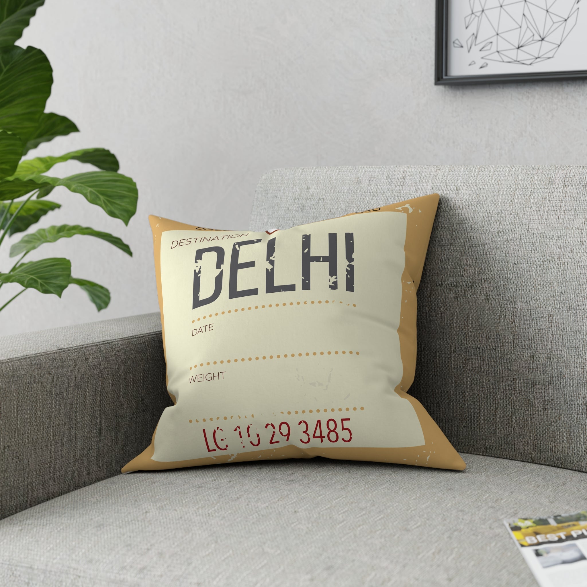 Airport Code (DEL) Broadcloth Pillow