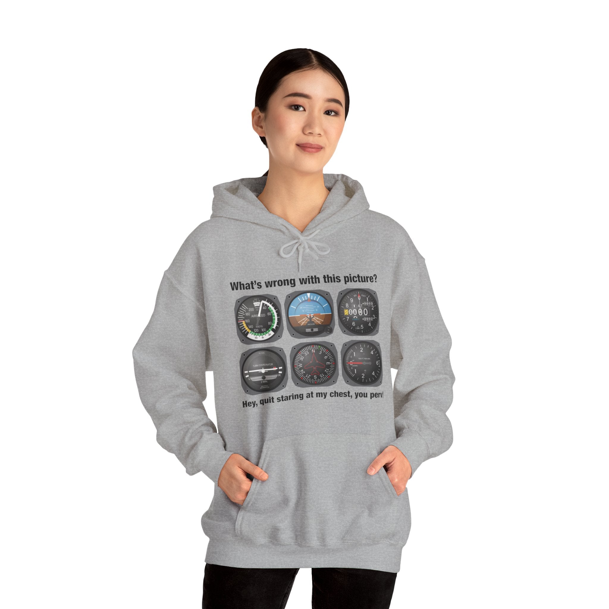 Stop Staring At My Chest Unisex Heavy Blend™ Hooded Sweatshirt