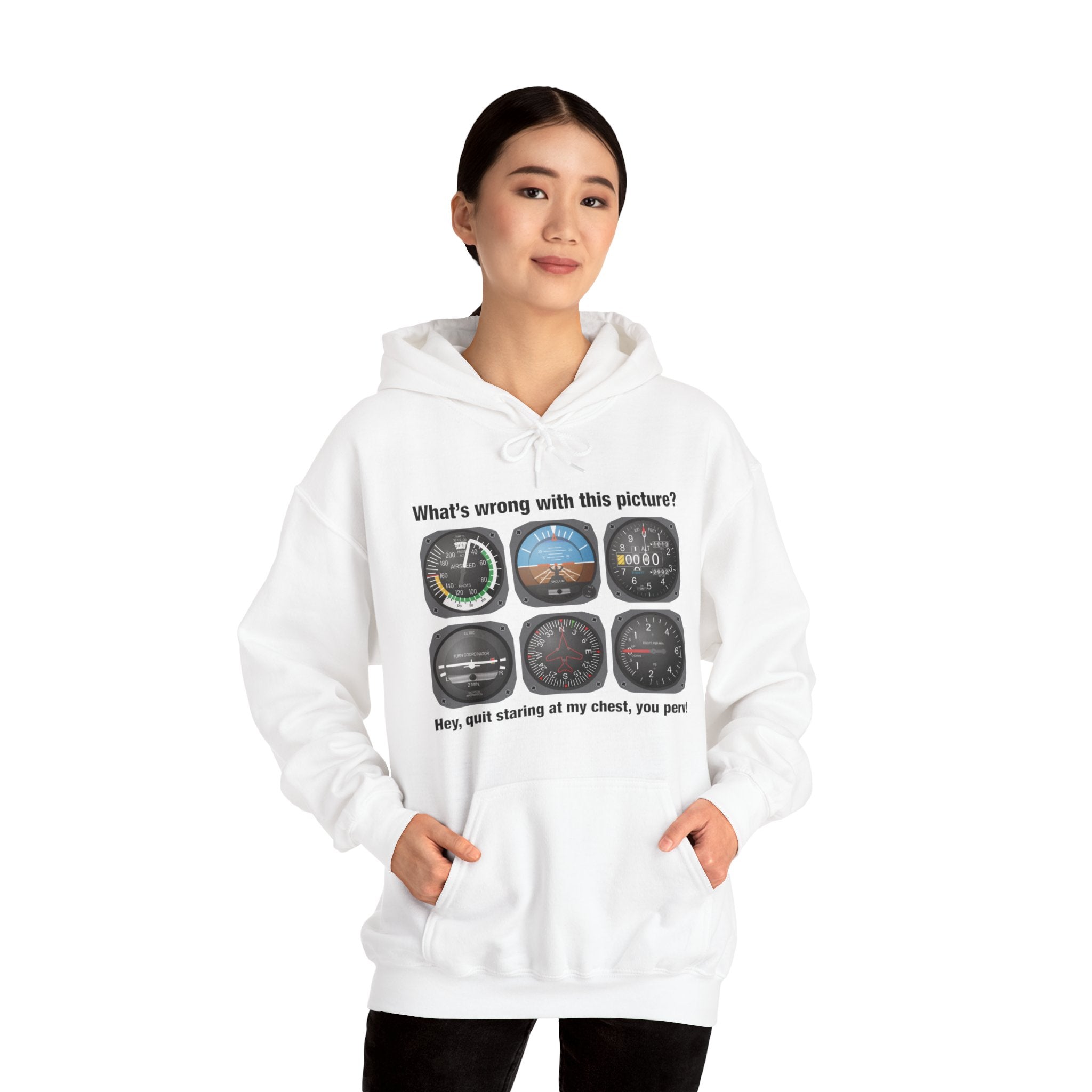 Stop Staring At My Chest Unisex Heavy Blend™ Hooded Sweatshirt