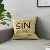 Airport Code (SIN) Broadcloth Pillow